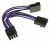 83703 Power Cable 8 Pin EPS > 2 x 4 Pin Textile Shielding Purple