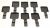 7108-048 LOT DE 8 POÊLONS CARRÉS À RACLETTE (CARRÉ INFÉRIEUR 75X75MM)